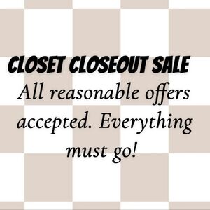 Closet Closeout Sale Announcement